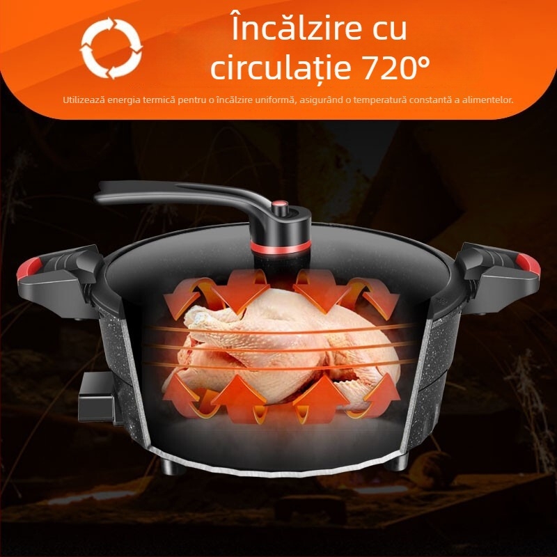 Morland oală electrică multifuncțională, 6L, cu interior antiaderent – aburire, prăjire, fierbere, înăbușire, teppanyaki