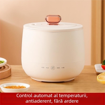 Mini oală electrică pentru orez cu vas interior ceramic emailat, 2 L, multifuncțional antiaderent, 450 W, pentru casă și cămin