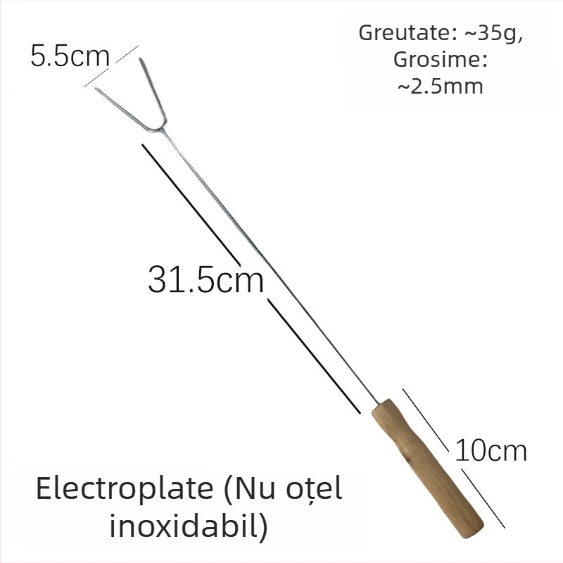 Frigărui BBQ electroplate cu mâner din lemn