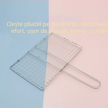 Plasă din oțel inoxidabil pentru grătar, plasă rectangulară pentru pește, clemă de grătar, unealtă profesională pentru grătar