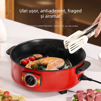 Oală electrică multifuncțională cu vas antiaderent, grătar cu aburi și design cu două niveluri; capacitate 2,1–4 L, pentru 2–3 persoane; potrivită pentru cămin și uz casnic.