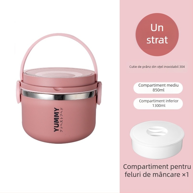 Cutie pentru prânz din oțel inoxidabil 304, izolație, multistrat, portabilă, compatibilă cu microunde, menține mâncarea proaspătă, compartimente detașabile