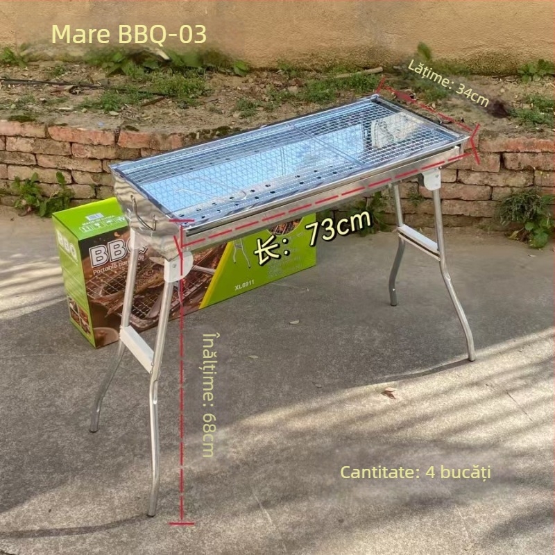 Masă pliabilă de grătar cu grill din fontă, arcuită, pentru camping în aer liber și prepararea ceaiului, multifuncțional