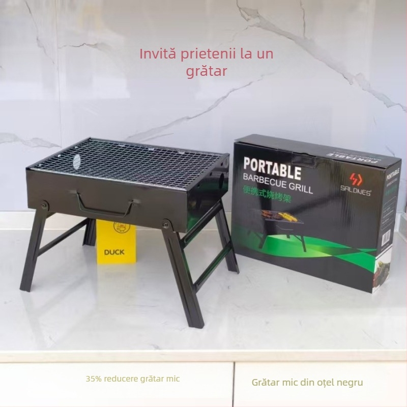 Masă pliabilă de grătar cu grill din fontă, arcuită, pentru camping în aer liber și prepararea ceaiului, multifuncțional