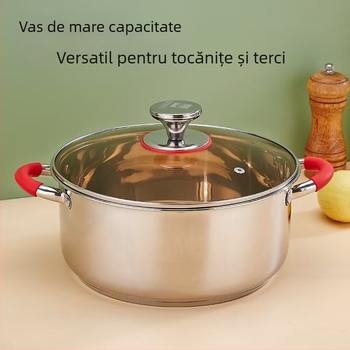 Aburitor din oțel inoxidabil 304, cu mai multe niveluri, capacitate mare, raft de aburi afundat și oală pentru spălat orez, pentru uz casnic
