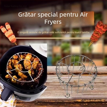 Raft de grătar pentru friteuza cu aer, pentru uz casnic, gril vertical pentru frigărui din oțel inoxidabil 304, suport pentru frigărui de carne
