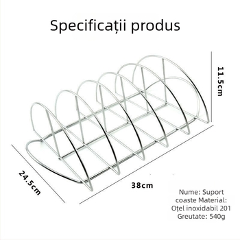 Grătar semicerc pentru coaste, steak și pui – grătar BBQ antiaderent