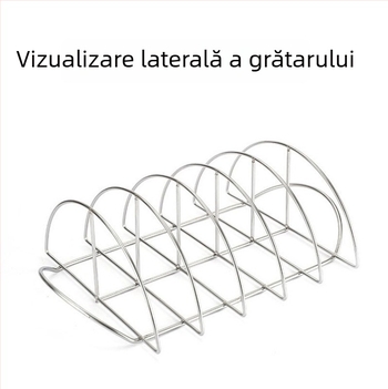 Grătar semicerc pentru coaste, steak și pui – grătar BBQ antiaderent