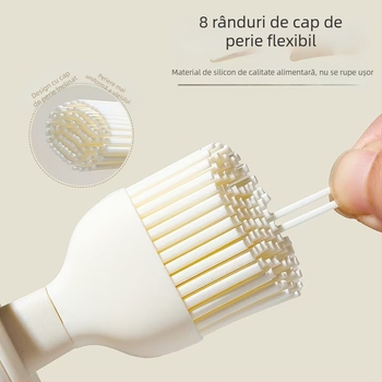 Sticluță de ulei cu perie din silicon, rezistentă la temperaturi înalte, dozator reîncărcabil pentru uz casnic și la grătar