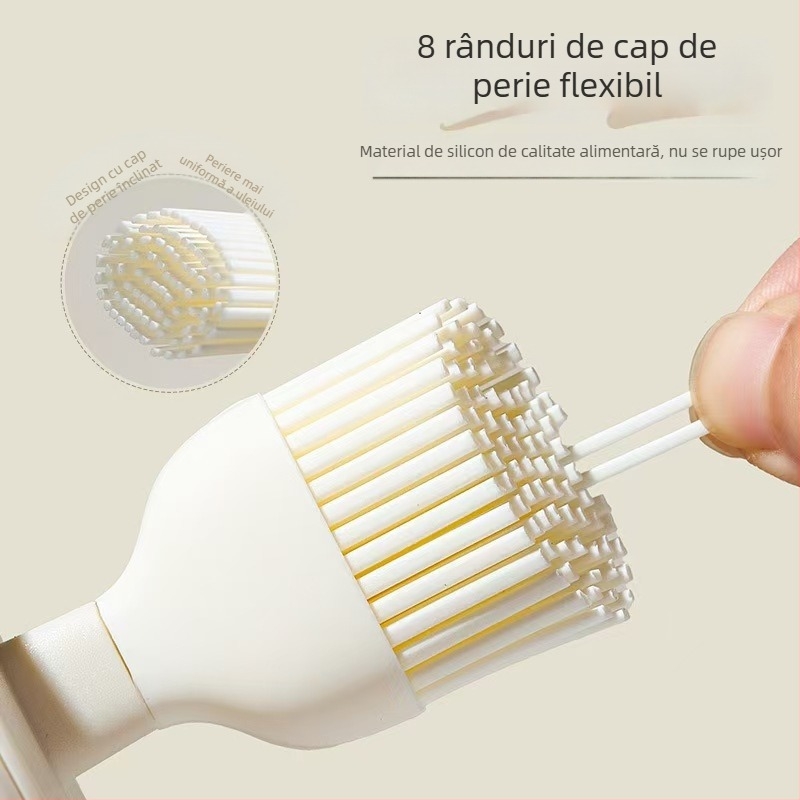 Sticluță de ulei cu perie din silicon, rezistentă la temperaturi înalte, dozator reîncărcabil pentru uz casnic și la grătar