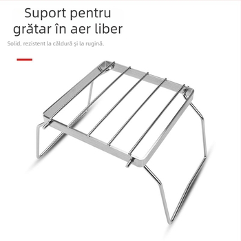 Raft pentru grătar din oțel inoxidabil, suport pentru oale, raft de depozitare pliabil, portabil, pentru bucătărie și exterior