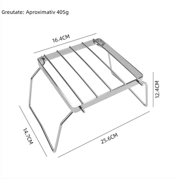Raft pentru grătar din oțel inoxidabil, suport pentru oale, raft de depozitare pliabil, portabil, pentru bucătărie și exterior