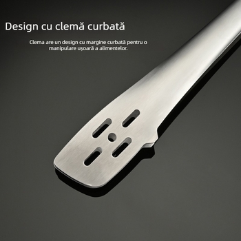 Clip pentru grătar din oțel inoxidabil, 31×4 cm, clip de alimente multifuncțional, exterior, protecție împotriva arsurilor