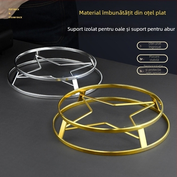 Raft pentru oale din oțel inoxidabil plat, design cu două niveluri, izolație termică îmbunătățită și protecție împotriva arsurilor, suport pentru aburi în bucătărie