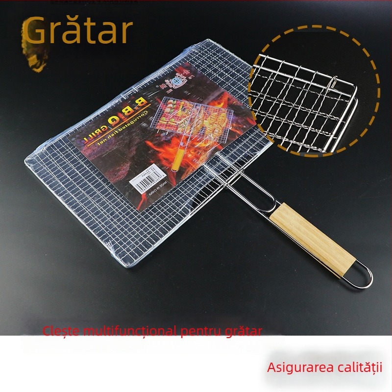 F601 Plasă ondulată pentru pește la grătar și unelte din oțel inoxidabil pentru grătar