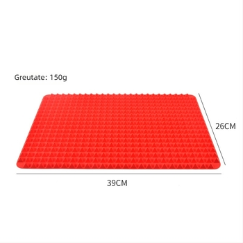 Covoraș de copt din silicon alimentar pentru pizza și curcan, covoraș multifuncțional pentru grătar exterior, formă piramidală