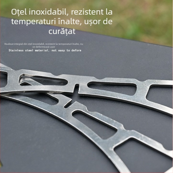 Raft din oțel inoxidabil în formă de cruce pentru camping și bucătărie, suport portabil pentru oale și aburire