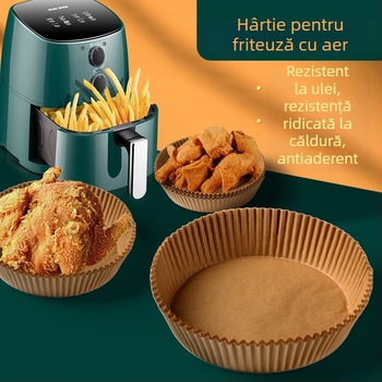 Hârtie siliconată alimentară pentru friteuză cu aer, de unică folosință, pentru cuptor, tavă de copt, absorbant de ulei