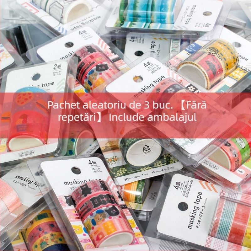 Autocolante decorative pentru jurnal, stiluri variate, pachete norocoase la greutate, bandă washi. Lungime 2 m, lățime 1 cm