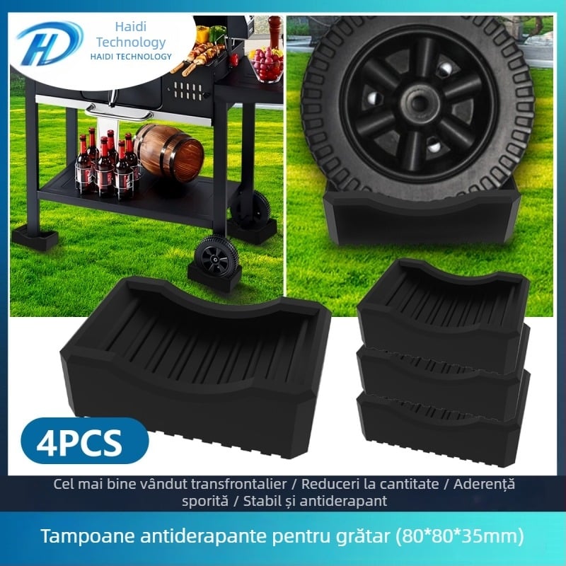 Tălpi reglabile pentru picioare la grătarul exterior, antiderapante și impermeabile, suport pentru roți și role