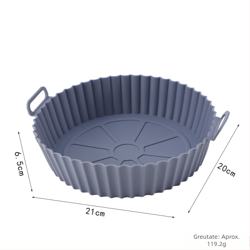 Tavă de copt din silicon (rotundă și pătrată), compatibilă cu friteza cu aer și cuptorul cu microunde, covoraș de coacere