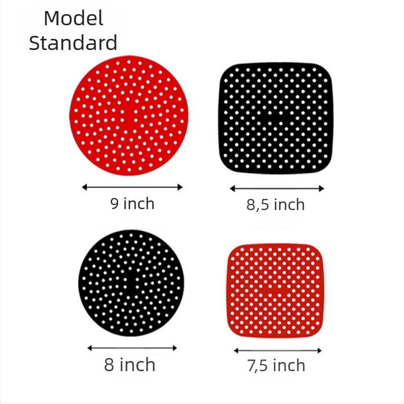Covor din silicon pentru air fryer, rezistent la temperaturi, clasă alimentară, pernă poroasă pentru abur, reutilizabil