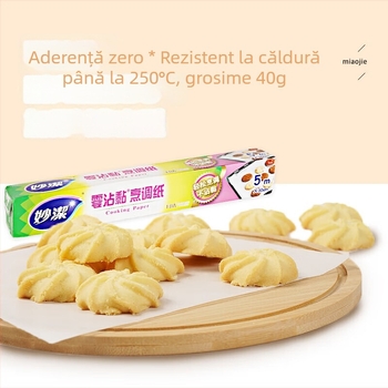 Miaojie hârtie de copt cu acoperire din silicon, antiaderentă pentru cuptor, cuptor cu microunde şi covoraş pentru air fryer