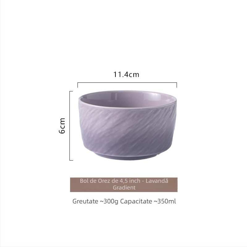 Vas ceramic în gradient, cu finisaj sub glazură, rotund, compatibil cu microundele, pentru orez, supă sau tăiței, stil nordic minimalist, diametrul 11–11,9 cm