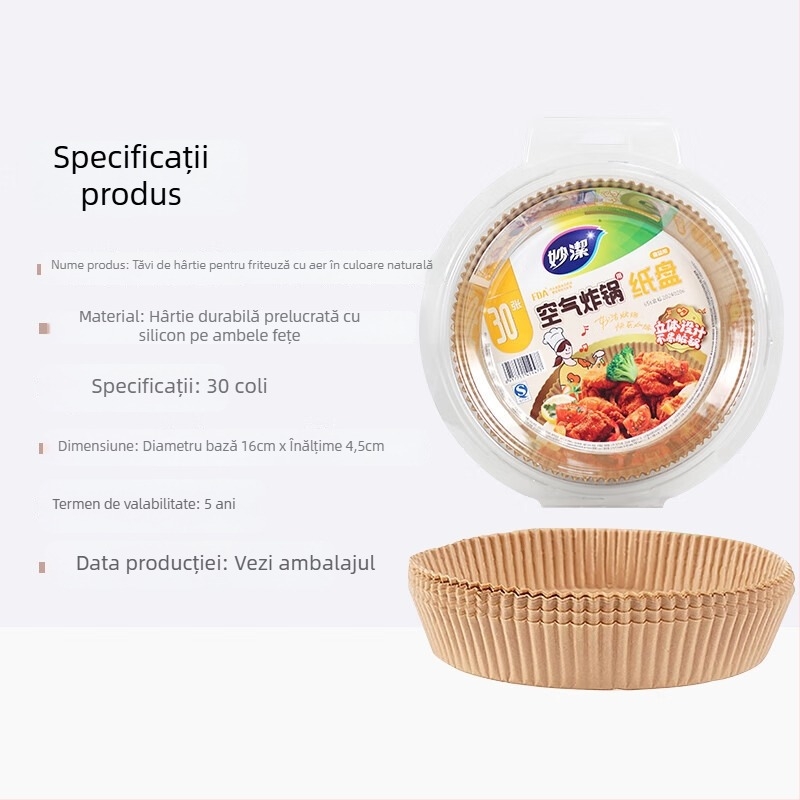 Miaojie Hârtie specială pentru friteza cu aer, folie absorpantă de ulei pentru coacere în cuptor și grătar, hârtie de copt cu acoperire siliconată