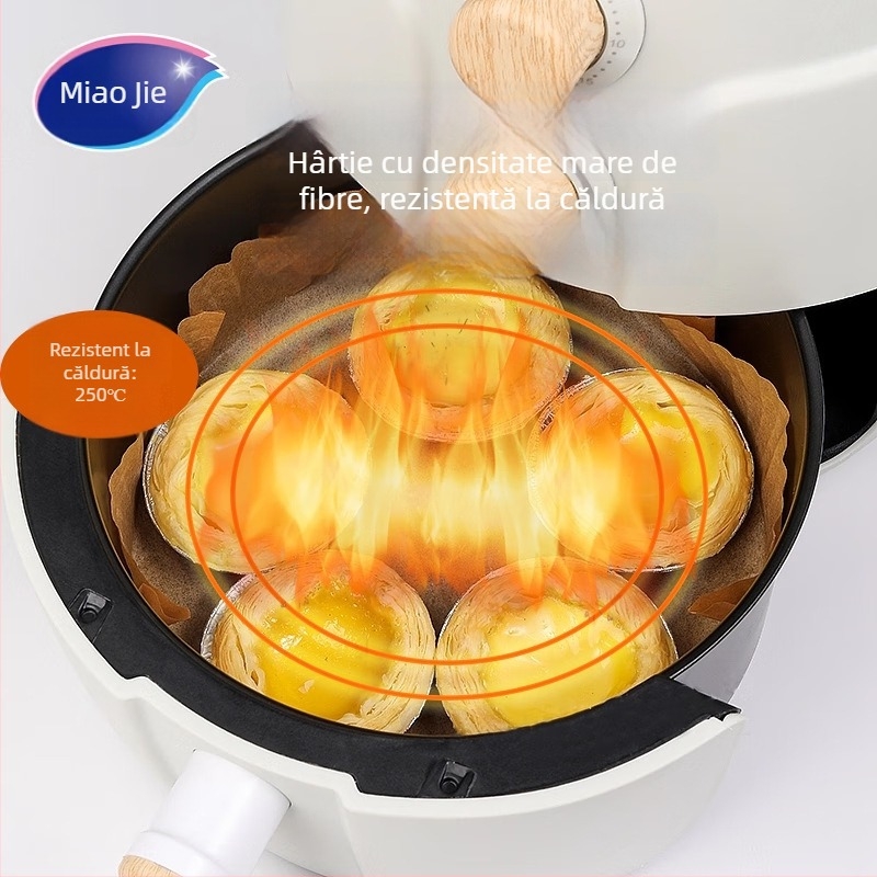 Miaojie Hârtie specială pentru friteza cu aer, folie absorpantă de ulei pentru coacere în cuptor și grătar, hârtie de copt cu acoperire siliconată