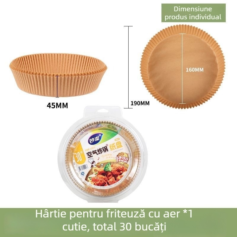 Miaojie Hârtie specială pentru friteza cu aer, folie absorpantă de ulei pentru coacere în cuptor și grătar, hârtie de copt cu acoperire siliconată