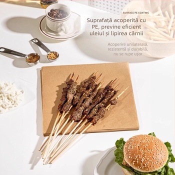 Hârtie Kraft de uz alimentar, rezistentă la grăsimi pentru cuptor și coacere, suport de unică folosință, absorbantă de ulei pentru grătar