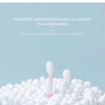 Set de bețișoare pentru urechi din PVC albastru, cu capete duble, de unică folosință, pentru copii