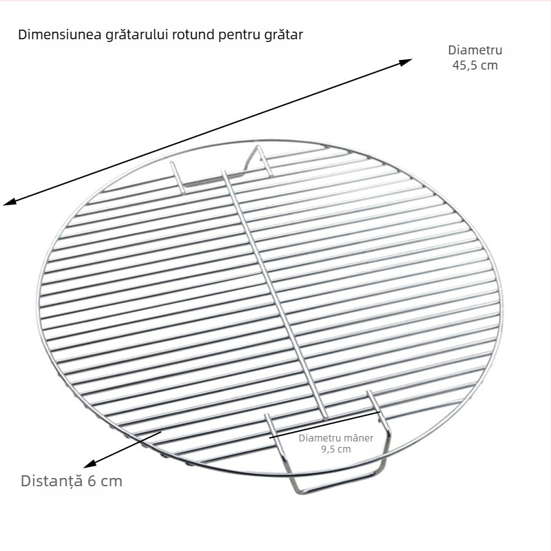 Plasă de grătar rotundă, mare, portabilă pentru exterior