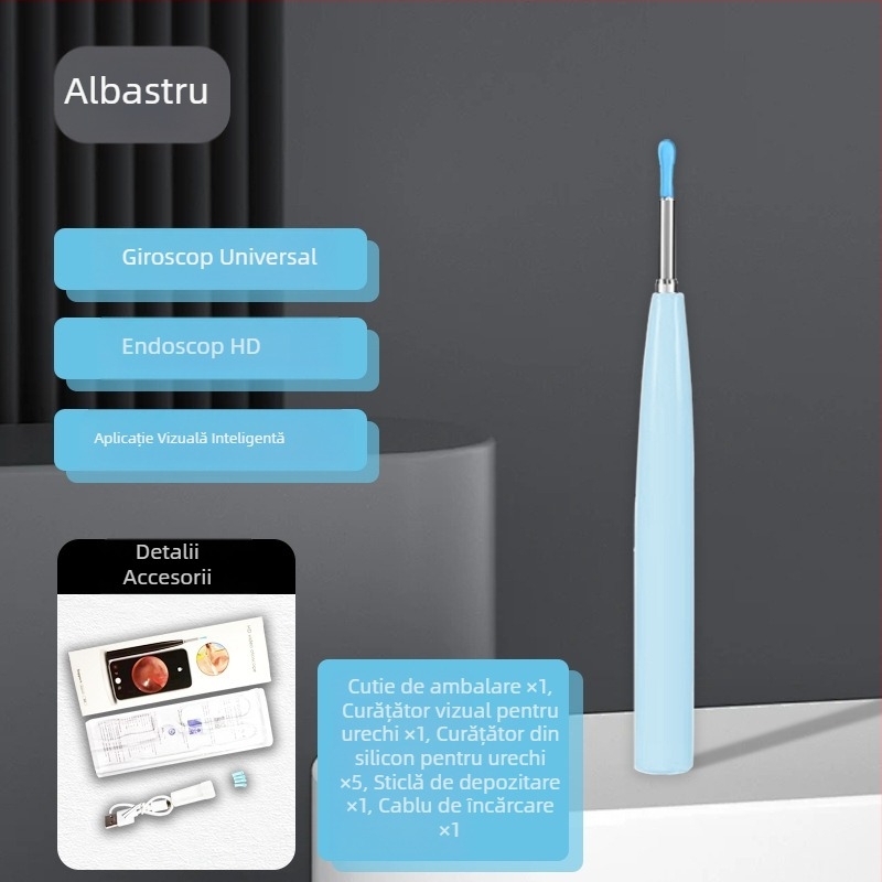 Lingură vizuală fără fir cu endoscop USB pentru urechi, nas și cavitatea bucală