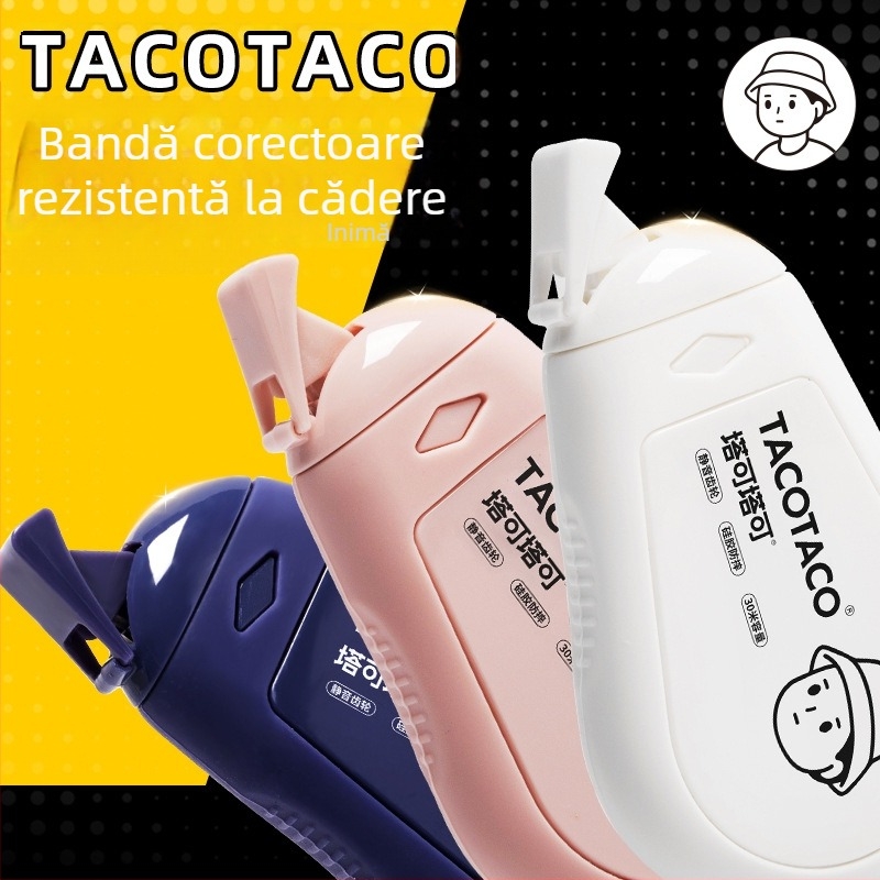 Maihe Tacotaco Bandă de Corectare fără zgomot, Anti-Cadere - Set de 3 Bucăți, Roșu, Albastru, Negru