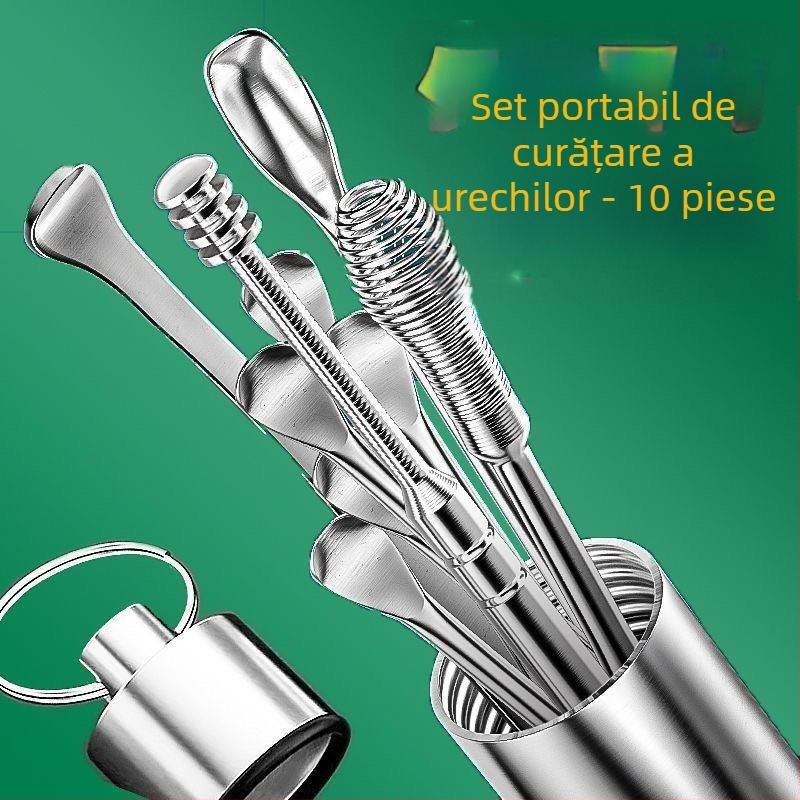 Set de instrumente pentru curățarea urechilor din oțel inoxidabil