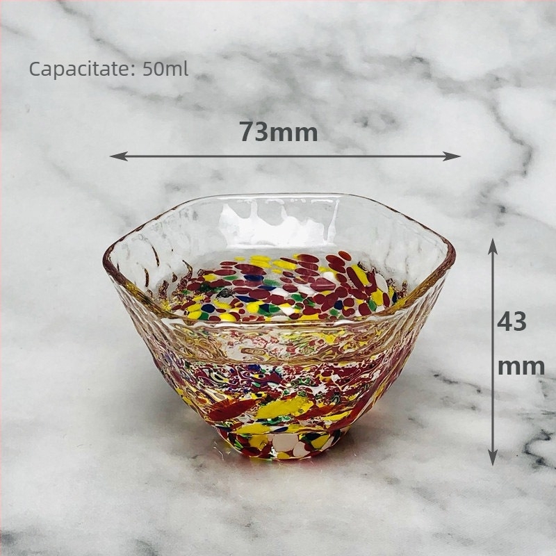 Set japonez din sticlă colorată în stil japonez pentru băuturi: carafă de sake, carafă de vin alb și accesorii pentru vin de prune – realizat manual pentru uz casnic