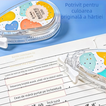 Bandă corecție bej, invizibilă, capacitate mare, design simplu, stilată pentru fete