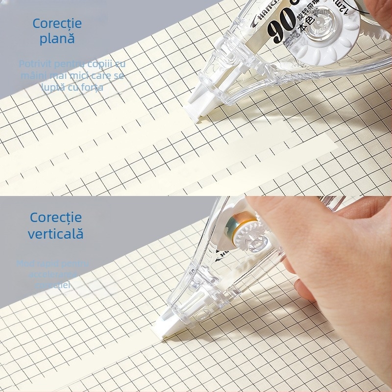 Changli bandă corectoare pentru caiet cu rotire la 90°, invizibilă, silențioasă și fină, 20 m