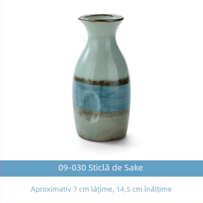 Set din porțelan pentru sake cu cană și pahare în stil Izakaya, dispenser de porții