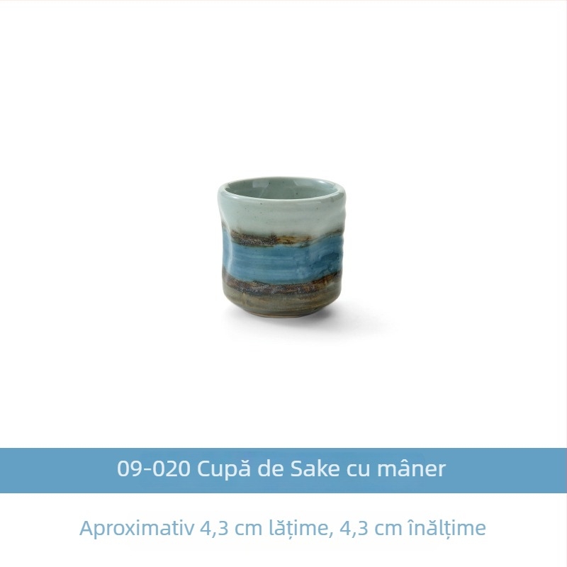 Set din porțelan pentru sake cu cană și pahare în stil Izakaya, dispenser de porții