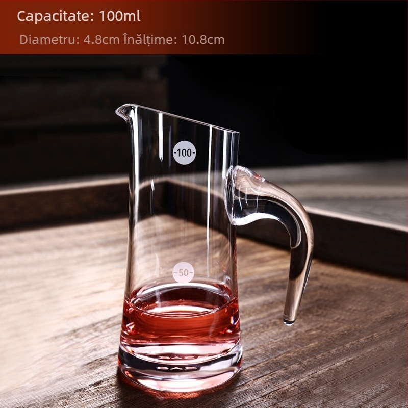 Decantor de vin din sticlă de cristal, cu scară de măsură, pentru vin roșu și alb