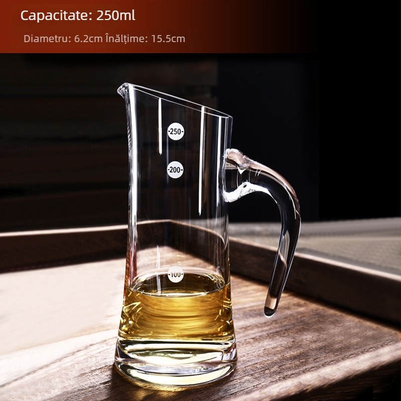 Decantor de vin din sticlă de cristal, cu scară de măsură, pentru vin roșu și alb