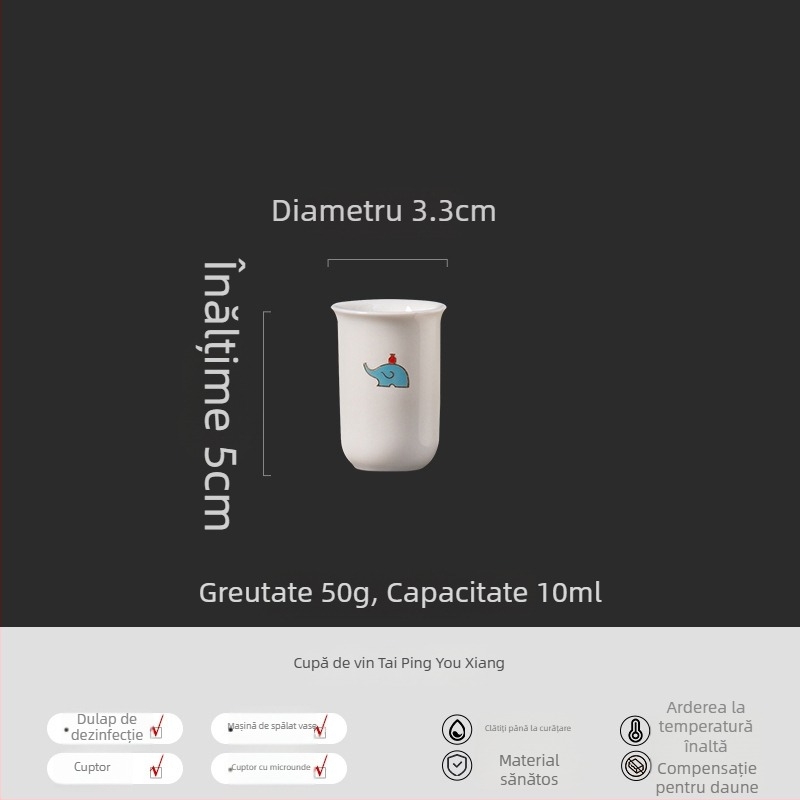 Set ceramic de vin de înaltă calitate pentru uz casnic, în trei piese: mic recipient pentru vin, separator de vin și pahar de vin