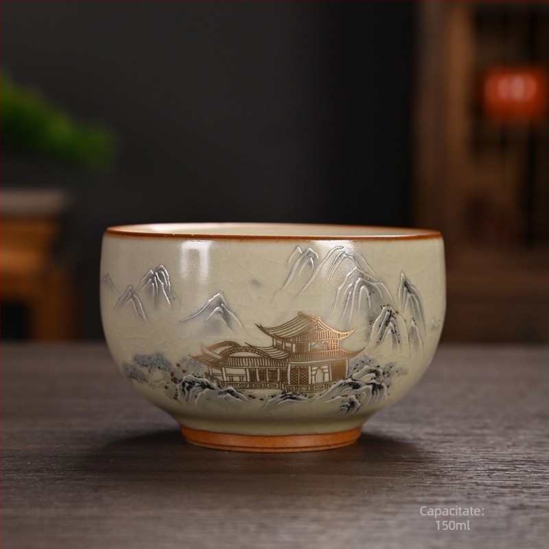 Cană de ceai Ru Kiln cu email, ceașcă de degustare a ceaiului, cană gazdă și oaspete, cană personală, cadou ceramic memorabil