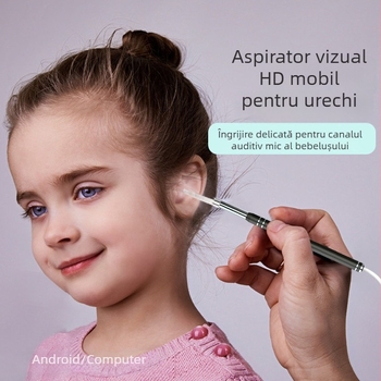 Endoscop auditiv cu vizualizare HD inteligentă, set cu lingurițe pentru urechi, mărire
