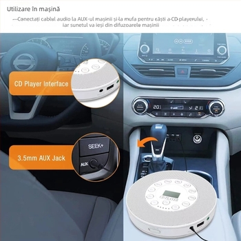 Aparat portabil CD cu funcție de învățare și repetare, redare muzică prin USB și radio în stil Walkman