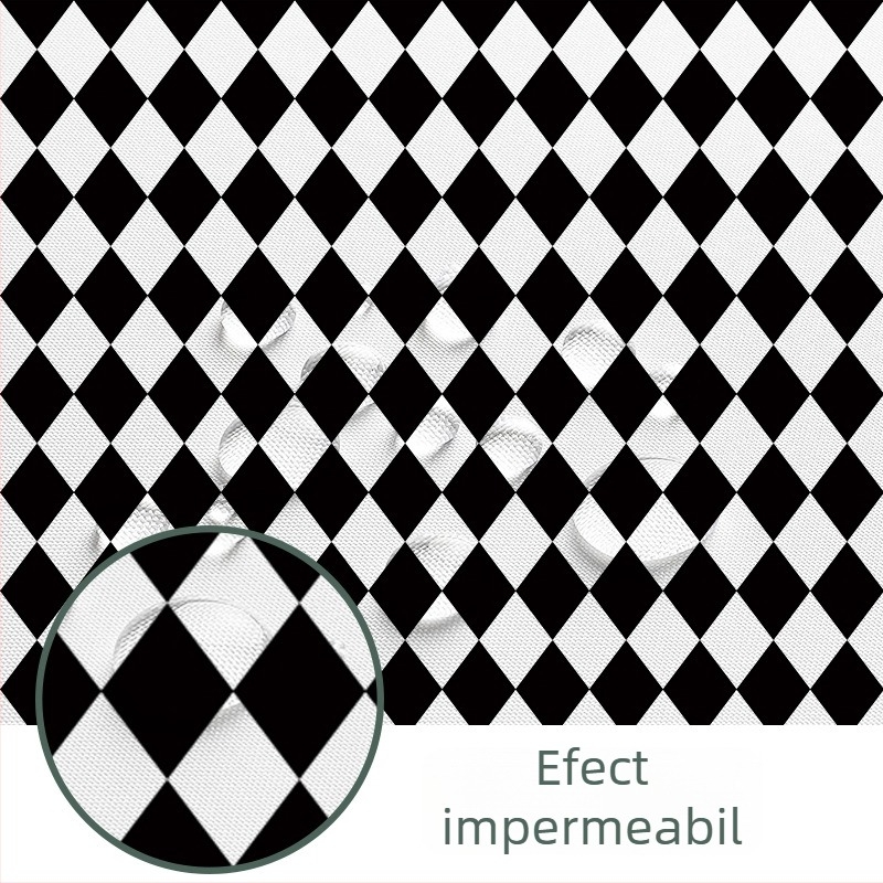 Cortină de duș premium din pongee, impermeabilă și rezistentă la mucegai, separator baie, montaj fără găuri, model geometric