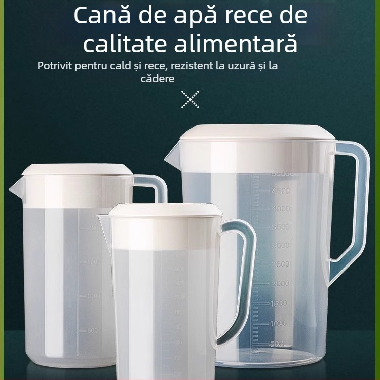 Recipient plastic pentru apă rece, cu capacitate mare, pentru uz casnic, recipient pentru infuzat ceai, rezistent la temperaturi înalte, recipient pentru apă rece pentru magazine de ceai cu lapte, cu scară de măsurare, utilizare comercială